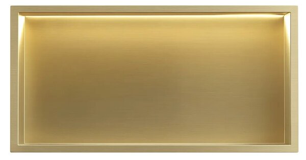 VGRAJENA KOPALNIŠKA POLICA LED 30x60 brush gold