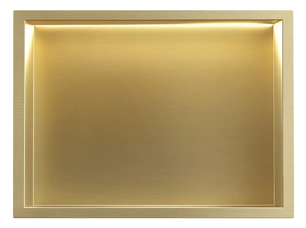 VGRAJENA KOPALNIŠKA POLICA LED 30x45 brush gold