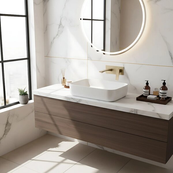 REA PREMIUM Joe Brush Gold Skrita armatura za umivalnik