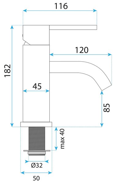 REA Foster Mešalnik za umivalnik Nickel Brush Low