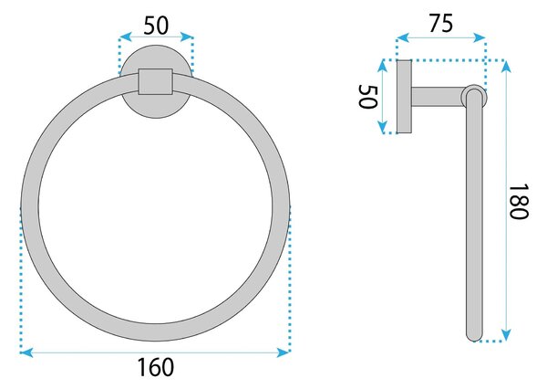 Kopalniški obešalnik Ring 5710 Galo Brush Nickel