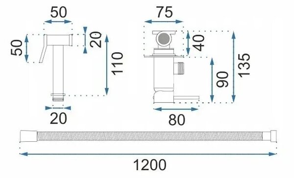 REA Lungo Loop Bidet baterija Titan