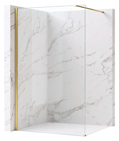 Stena za prhanje Rea Flexi Transparent / Brush Gold 70