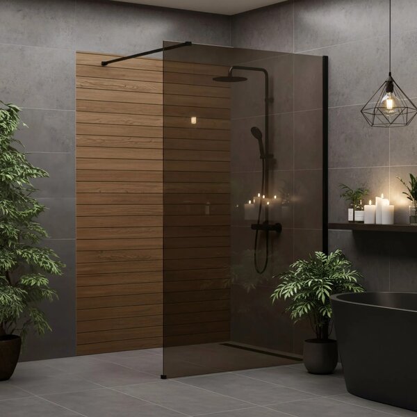 Stena za prhanje Rea Flexi Brown / Black 100