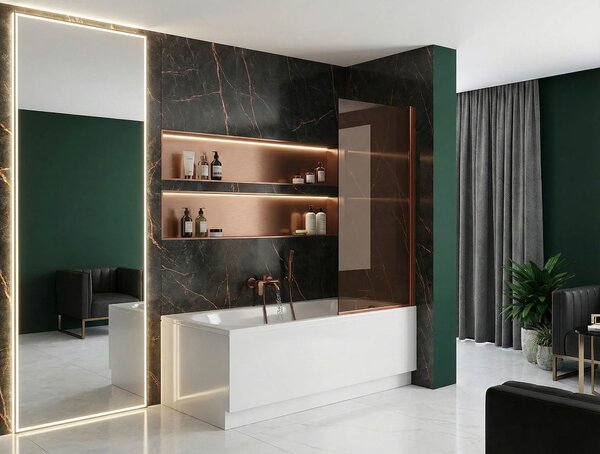 Kopalniški paravan Rea Elegant Brush Copper 70