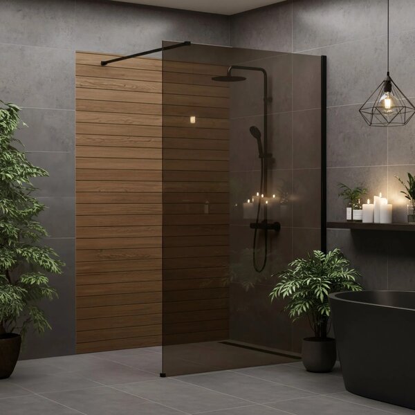 Stena za prhanje Rea Flexi Brown / Black 120