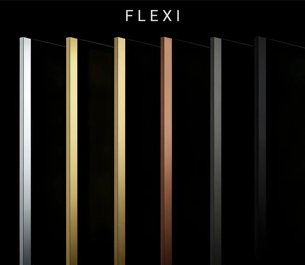 Stena za prhanje Rea Flexi Grey / Gold 80