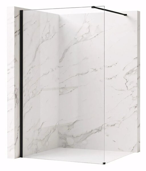 Stena za prhanje Rea Flexi Transparent / Black 70