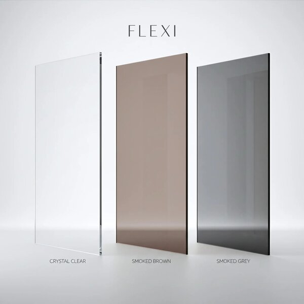 Stena za prhanje Rea Flexi Grey / Black 80