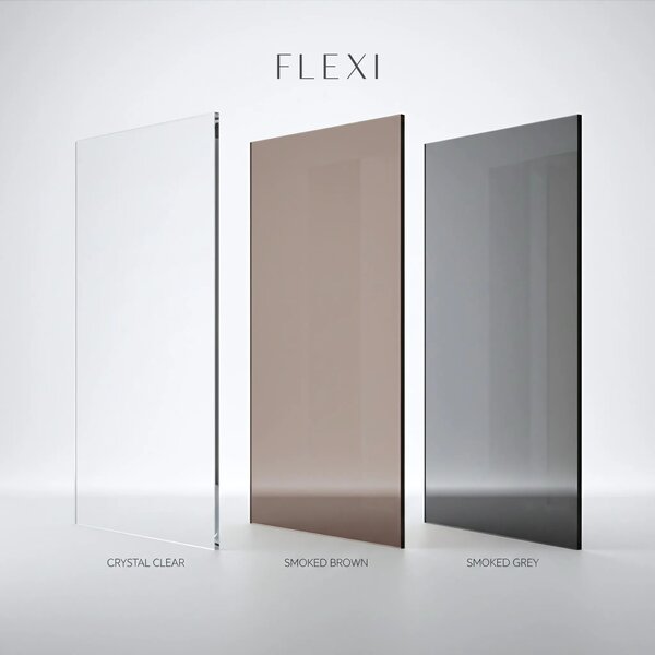 Stena za prhanje Rea Flexi Grey / Brush Copper 100
