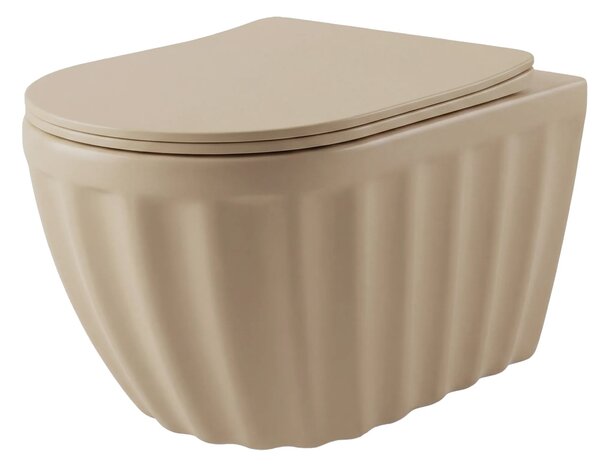 Set: Viseča WC školjka + Nadpultni umivalnik Rea Duo Caffe Latte Matt