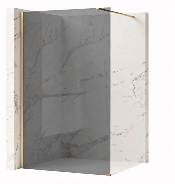 Stena za prhanje Rea Flexi Grey / Brush Gold 90