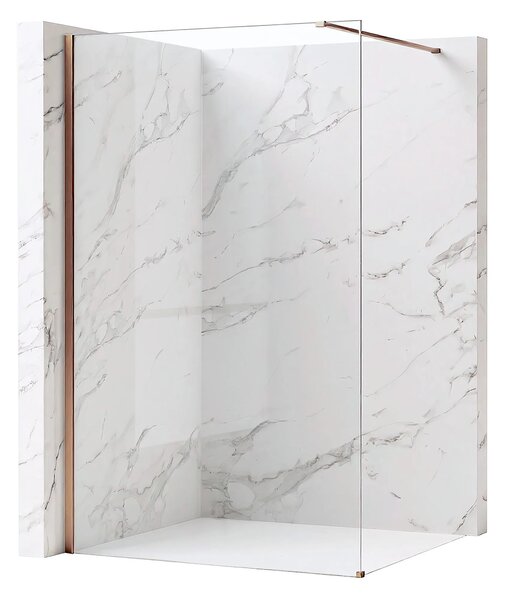 Stena za prhanje Rea Flexi Transparent / Brush Copper 90