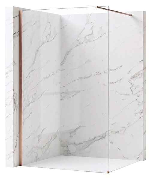 Stena za prhanje Rea Flexi Transparent / Brush Copper 100