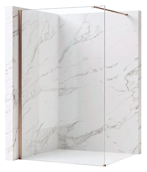 Stena za prhanje Rea Flexi Transparent / Brush Copper 100