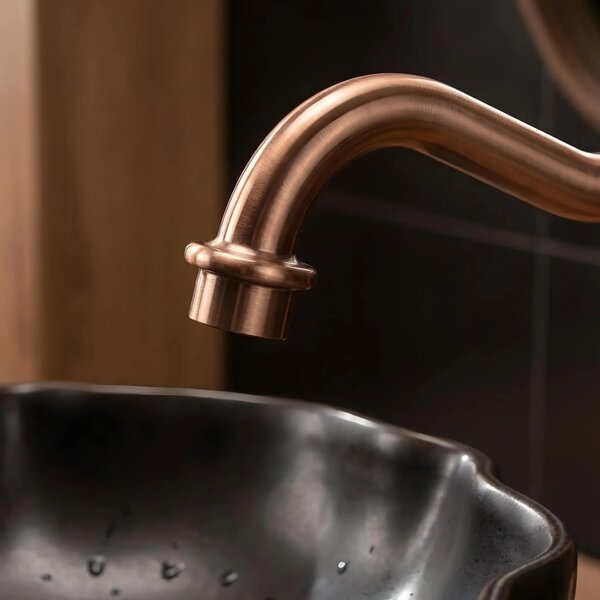REA Drop Mešalnik za umivalnik Brush Copper High
