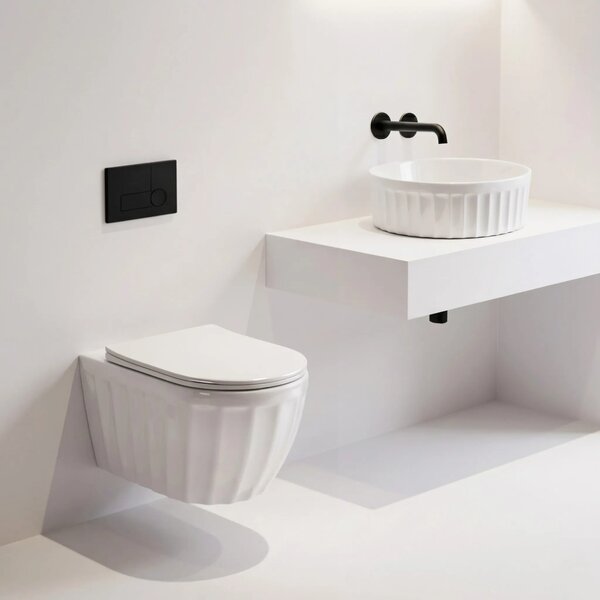 Set: Viseča WC školjka + Nadpultni umivalnik Rea Duo White