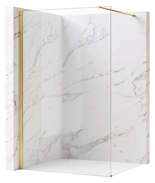 Stena za prhanje Rea Flexi Transparent / Gold 80