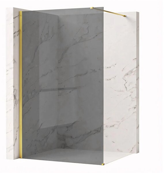 Stena za prhanje Rea Flexi Grey / Gold 80