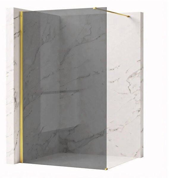 Stena za prhanje Rea Flexi Grey / Gold 140