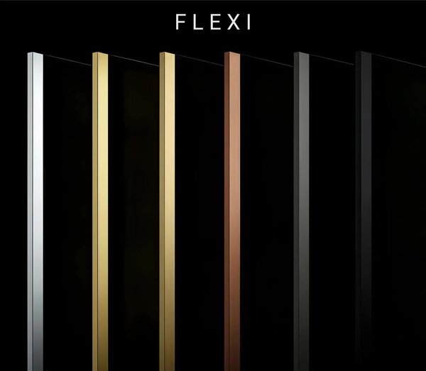 Stena za prhanje Rea Flexi Grey / Gold 140