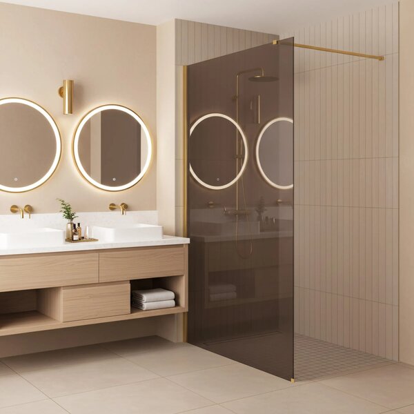 Stena za prhanje Rea Flexi Brown / Gold 130