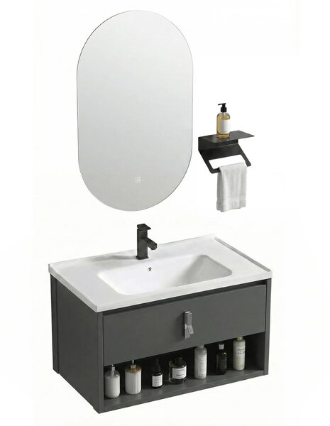 Komplet kopalniškega pohištva z umivalnikom Toledo 60cm Grey