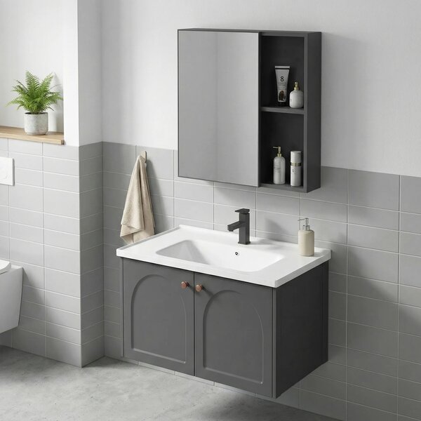 Komplet kopalniškega pohištva z umivalnikom Denver 60cm Grey