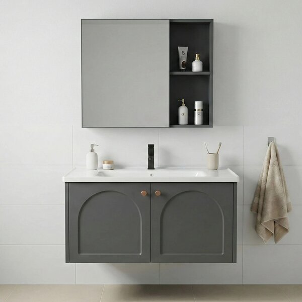 Komplet kopalniškega pohištva z umivalnikom Denver 80cm Grey