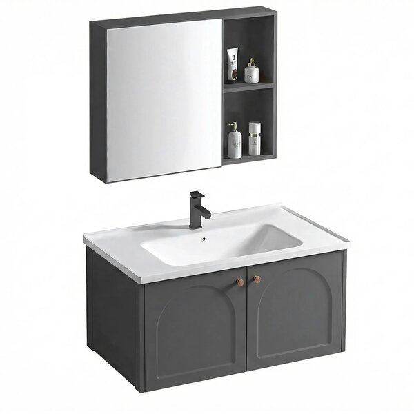 Komplet kopalniškega pohištva z umivalnikom Denver 80cm Grey