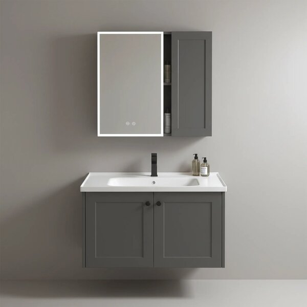 Komplet kopalniškega pohištva z umivalnikom Monti 60cm Grey
