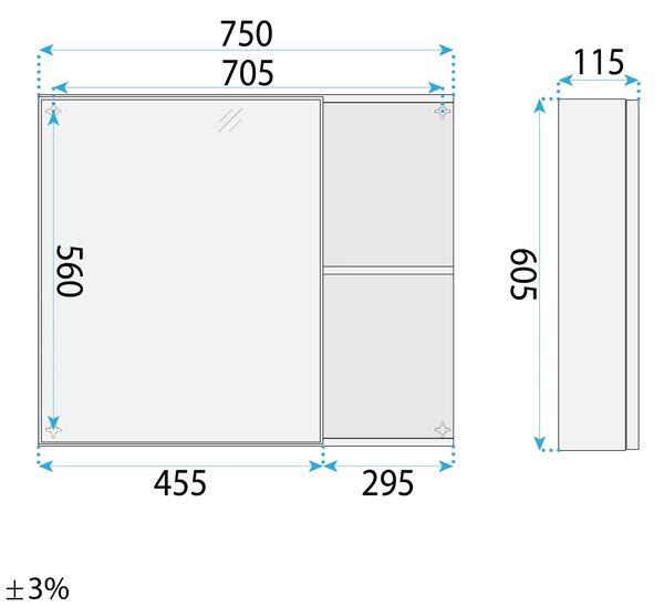 Komplet kopalniškega pohištva z umivalnikom Denver 80cm Grey