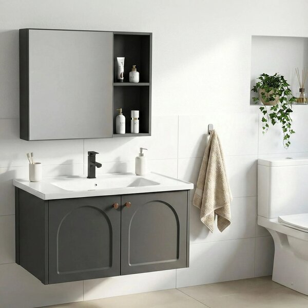 Komplet kopalniškega pohištva z umivalnikom Denver 80cm Grey
