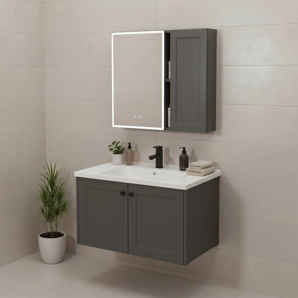 Komplet kopalniškega pohištva z umivalnikom Monti 60cm Grey