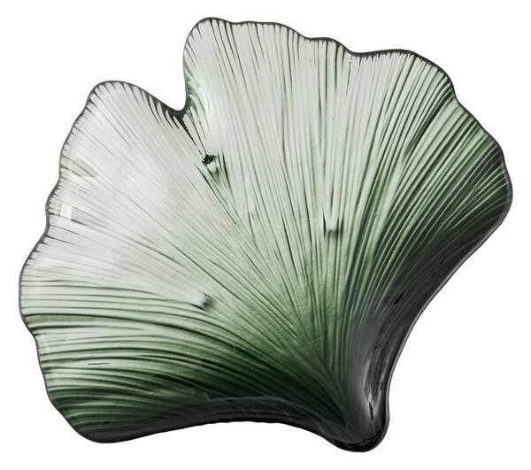 Steklen dekorativni pladenj 16x17 cm Gingko – Ixia