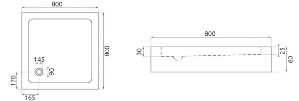Rea City tuš kabina 90x90 Brush Copper