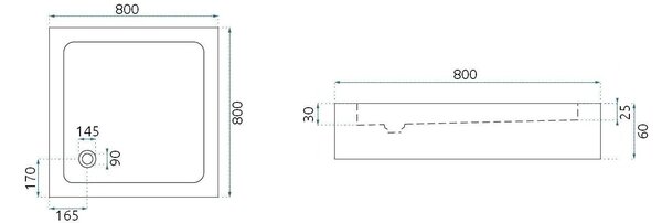 Rea City tuš kabina 80x100 Brush Copper