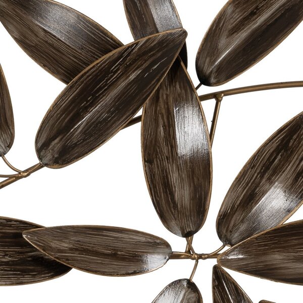 Kovinska stenska dekoracija 121x52 cm Leaves – Ixia