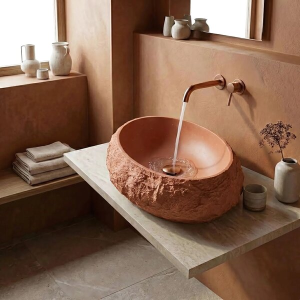 Umivalnik na podstavku Rea Mika Terracotta