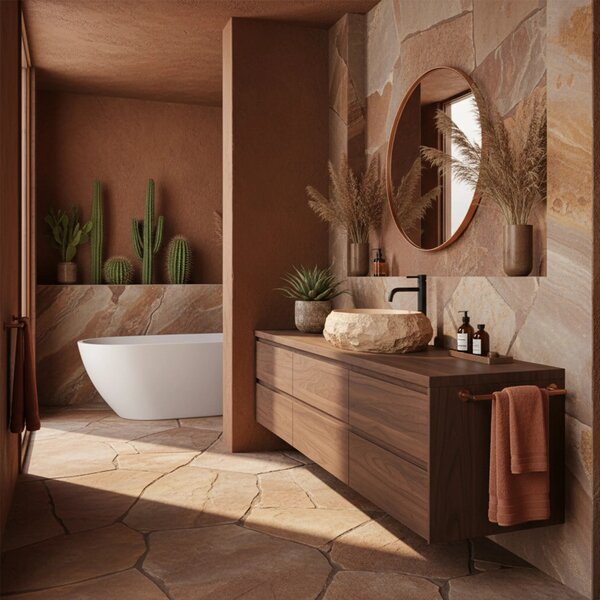 Umivalnik na podstavku Rea Mika Light Terracotta