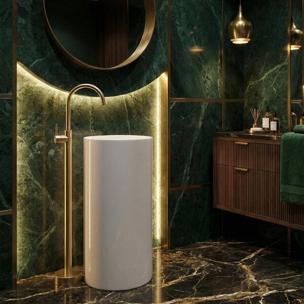 Rea Lungo Brush Gold talna armatura za umivalnik