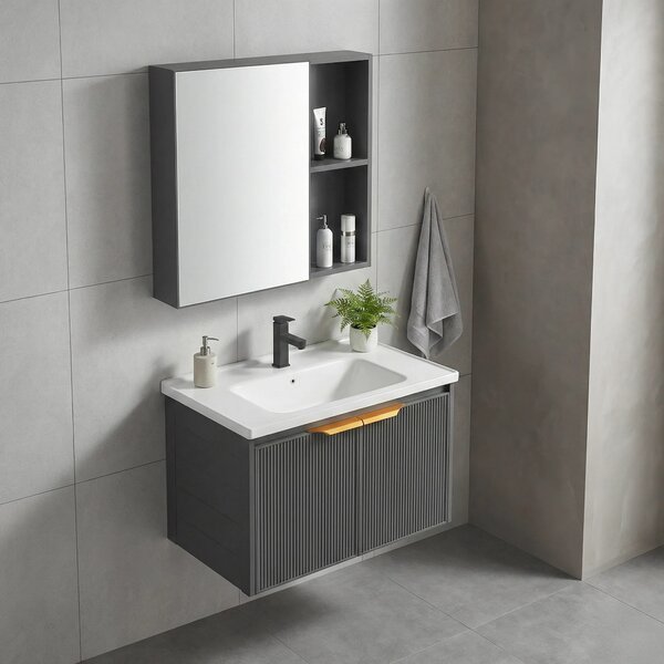 Komplet kopalniškega pohištva z umivalnikom Mario 60cm Grey