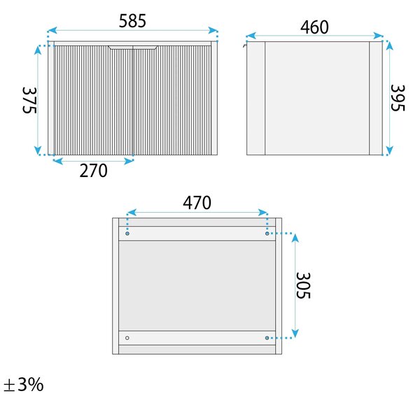 Komplet kopalniškega pohištva z umivalnikom Mario 60cm Grey