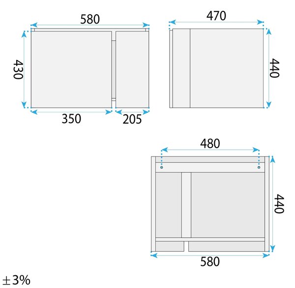Komplet kopalniškega pohištva z umivalnikom Tula 60cm Beige