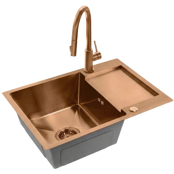Jekleno pomivalno korito Paul BRUSH COPPER