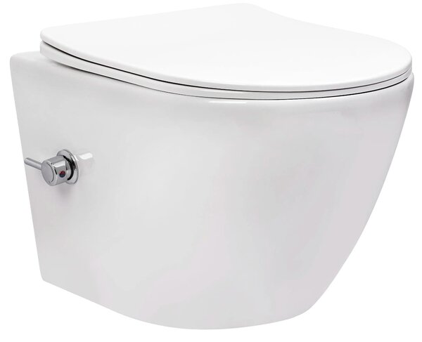 Stenska WC školjka REA Carlo Lux Rimless s funkcijo bideja