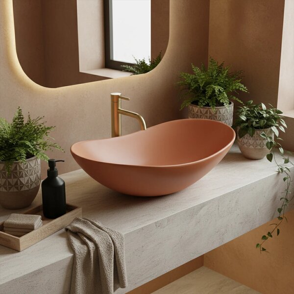 Umivalnik Rea Royal Olive Cinnamon countertop