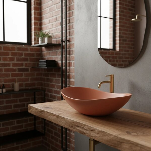 Umivalnik Rea Royal Olive Cinnamon countertop