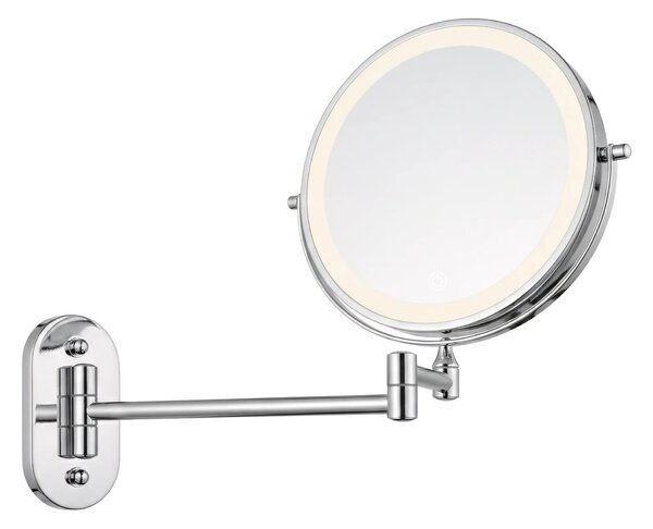 Stensko ogledalo LED Glow Chrome