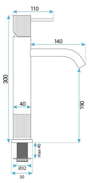 Kopalniški mešalnik Rea Lungo Stripe Brush Nickel